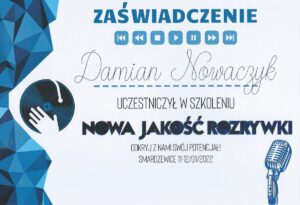mistrzostwa polski nowoczesnych wodzirejów zaświadczenie